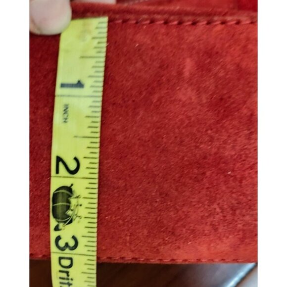 ASOS Red Suede Mini Crossbody Bag – Small Shoulder Purse - Picture 12 of 14